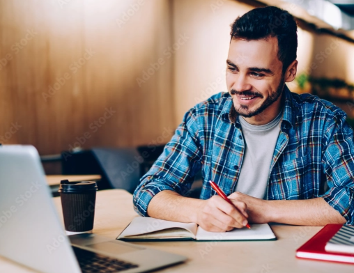 NU Student Happily Studying