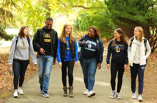 Neumann students walking